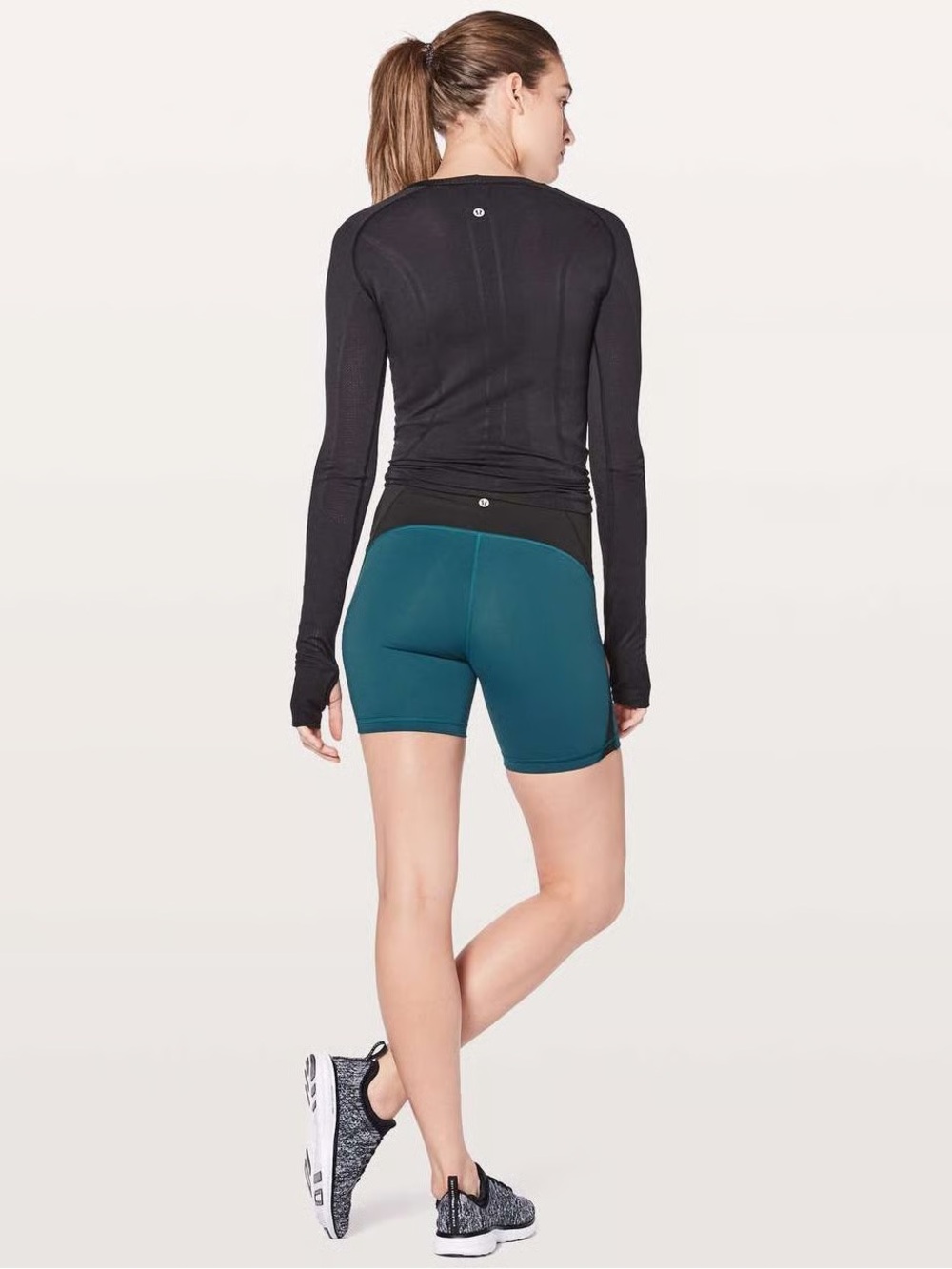 Lululemon Train Times Short 6" Color Block | Nile Blue Black | SZ 4